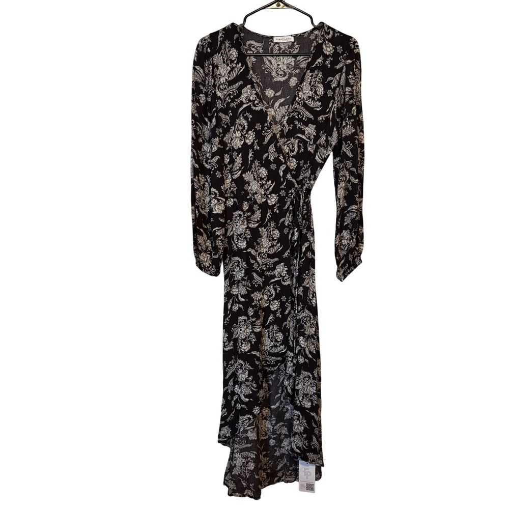 First Love by Lovelyn Women's Dress Small NWT Floral Long Sleeve Wrap